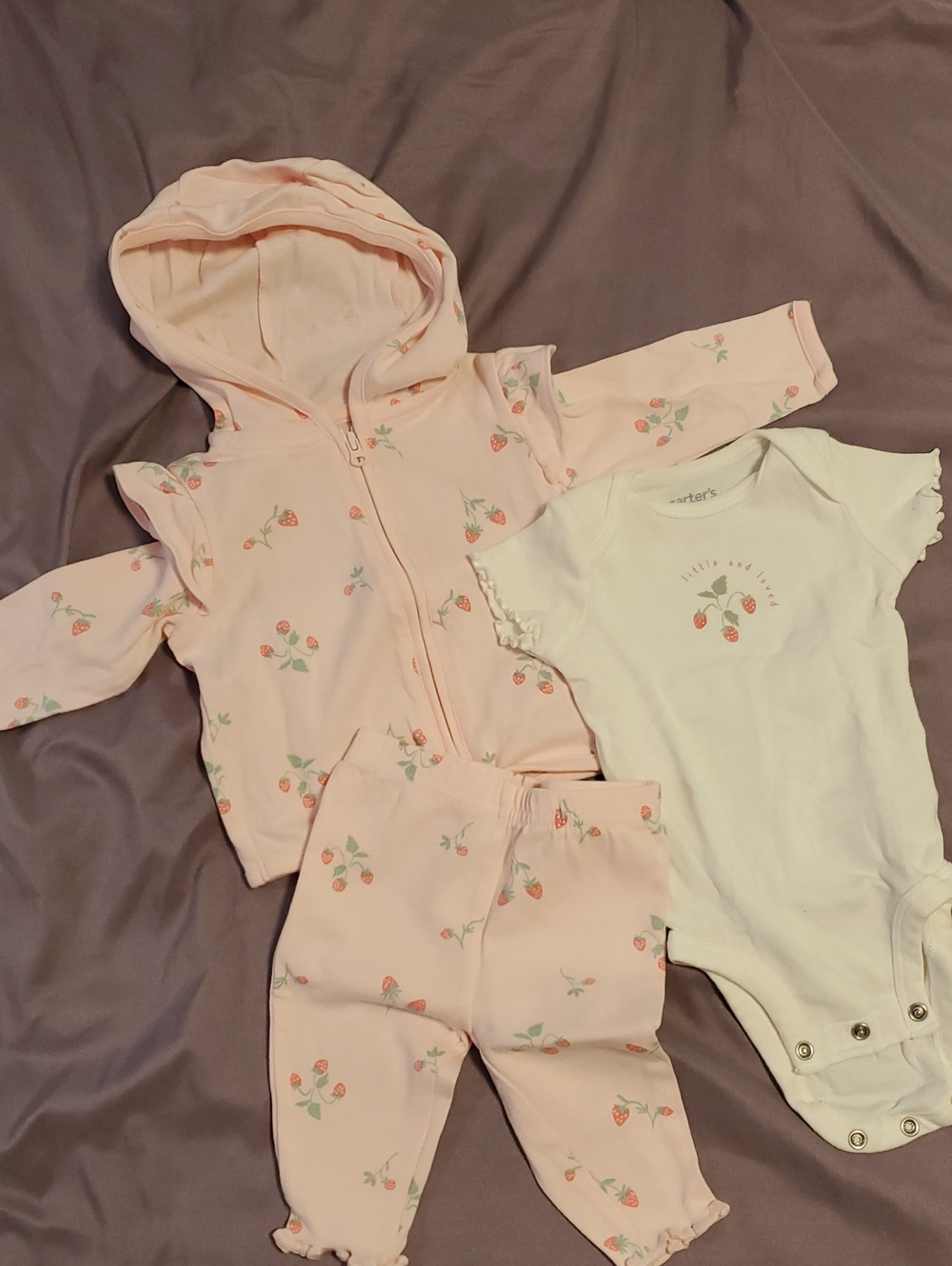Carters Strawberry Baby 3-Piece Outfit Set